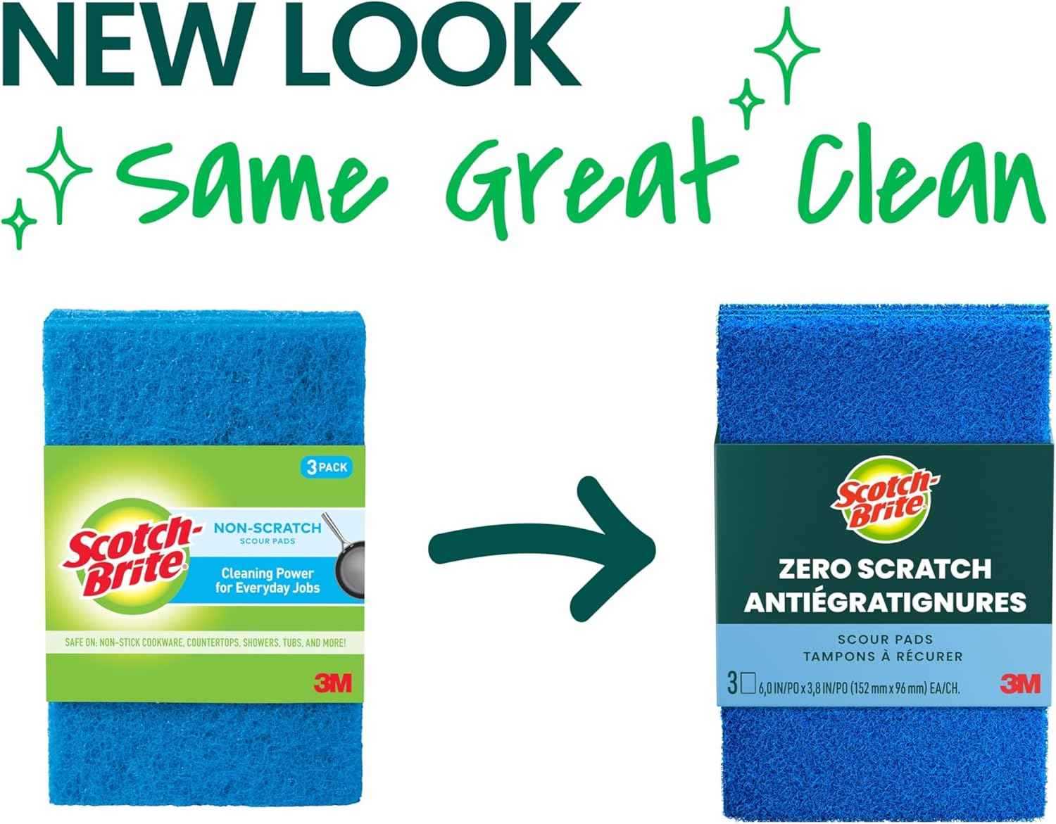 Scotch-Brite Zero Scratch Scouring Pad – Mindful Kitchen Cleaning Essential for Nonstick Pots, Glassware, and Bakeware
