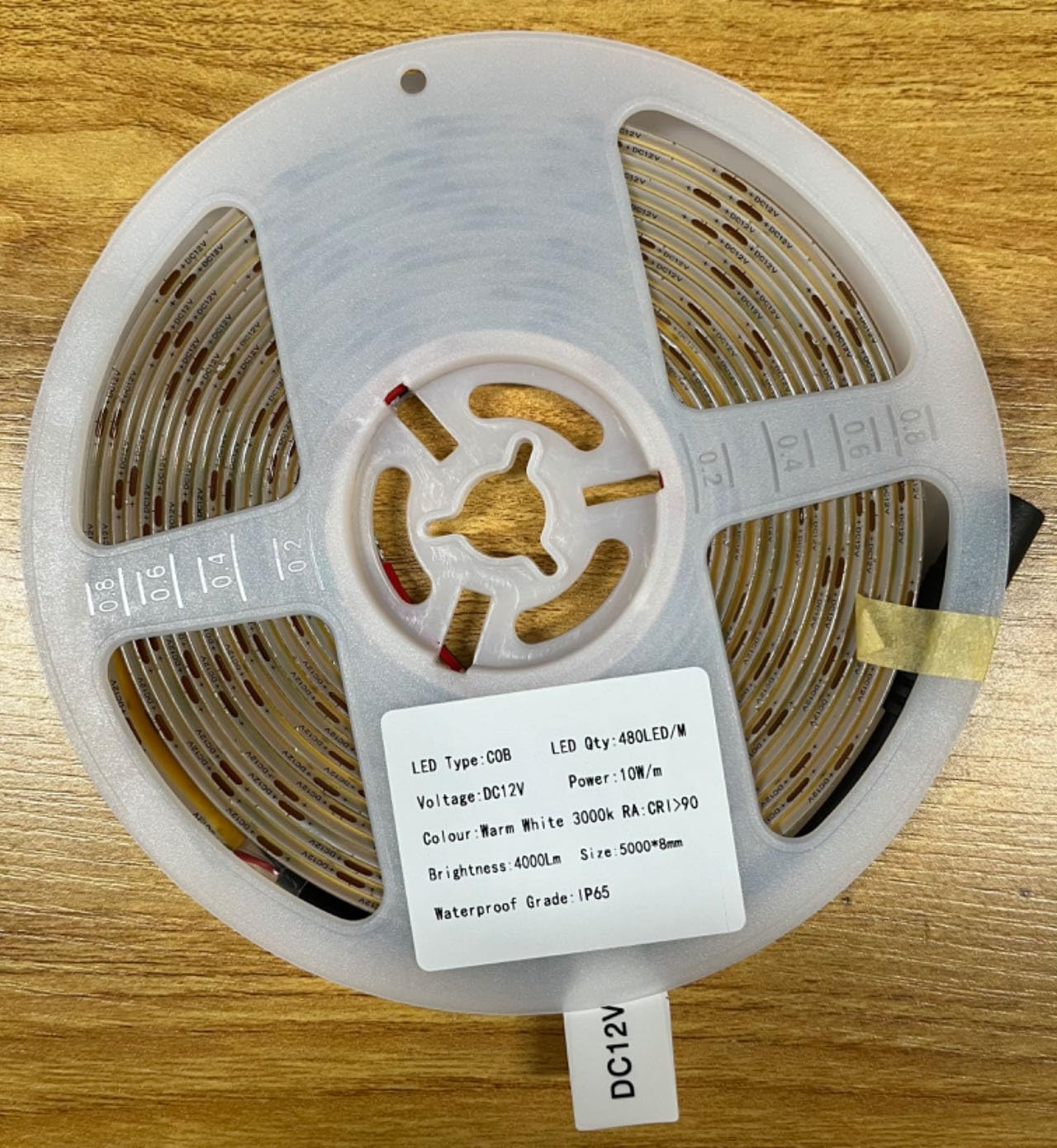 TOPAI IP65 COB LED Strip Light for Covered Patio and Deck Lighting, Waterproof 16.4ft Tape for Outdoor Dining and Pergola Glow