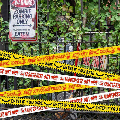 HauntHouse Halloween Caution Tape Set – Spooky Housewarming Gift for New Homeowner Party Hosts