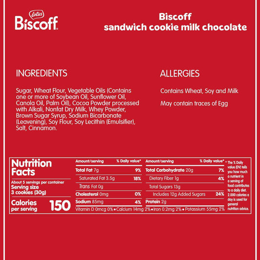 Lotus Biscoff Sandwich Cookies Vanilla – Mindful Afternoon Tea Break Snack, Balanced Sweetness with Warm Cinnamon Spice