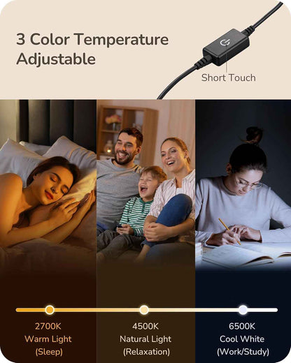 EDISHINE Slim Bedside Lamp – Cozy Living Room Accent with Soft Ambient Glow