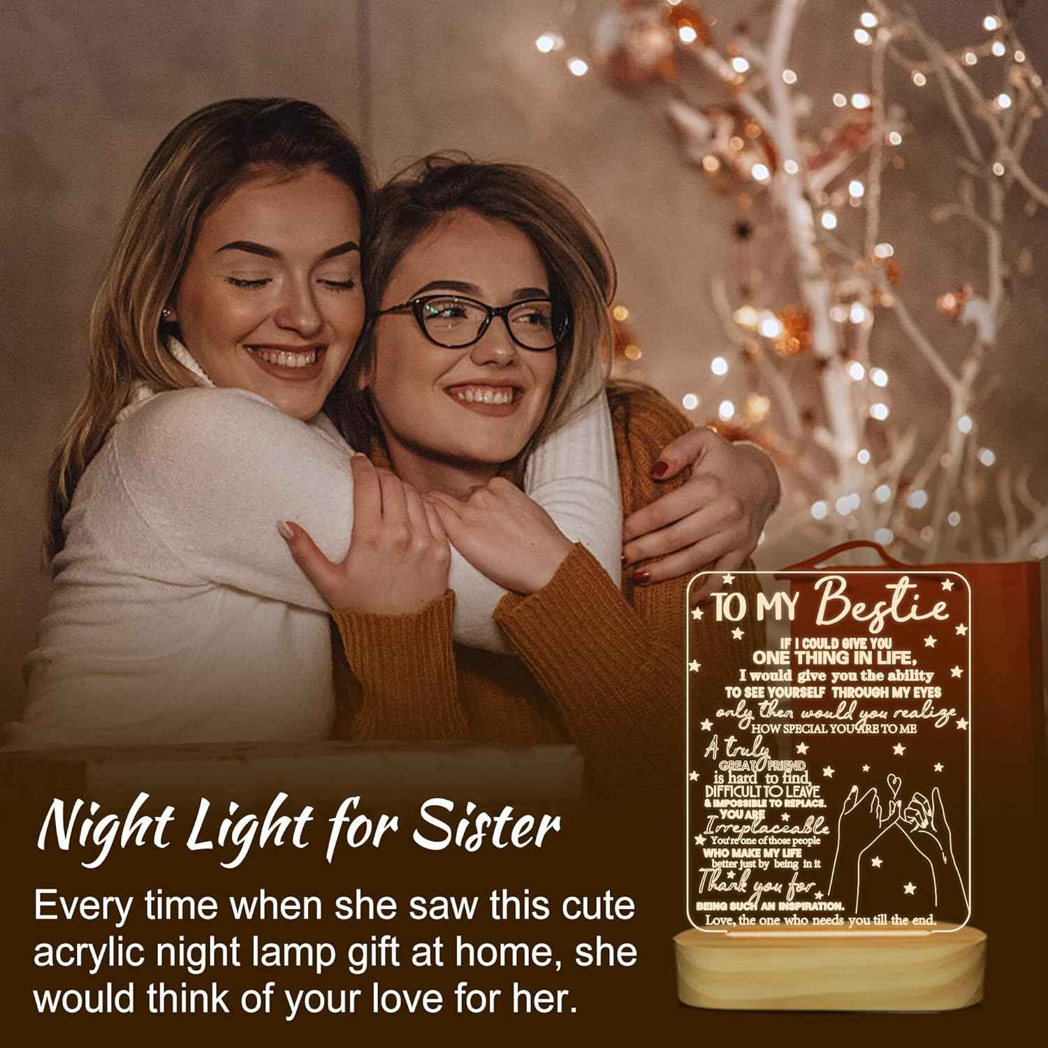 to My Bestie Gifts LED Illusion Lamp – Child-Safe Nursery Night Light, No Heat No Flame Wooden Base Lamp