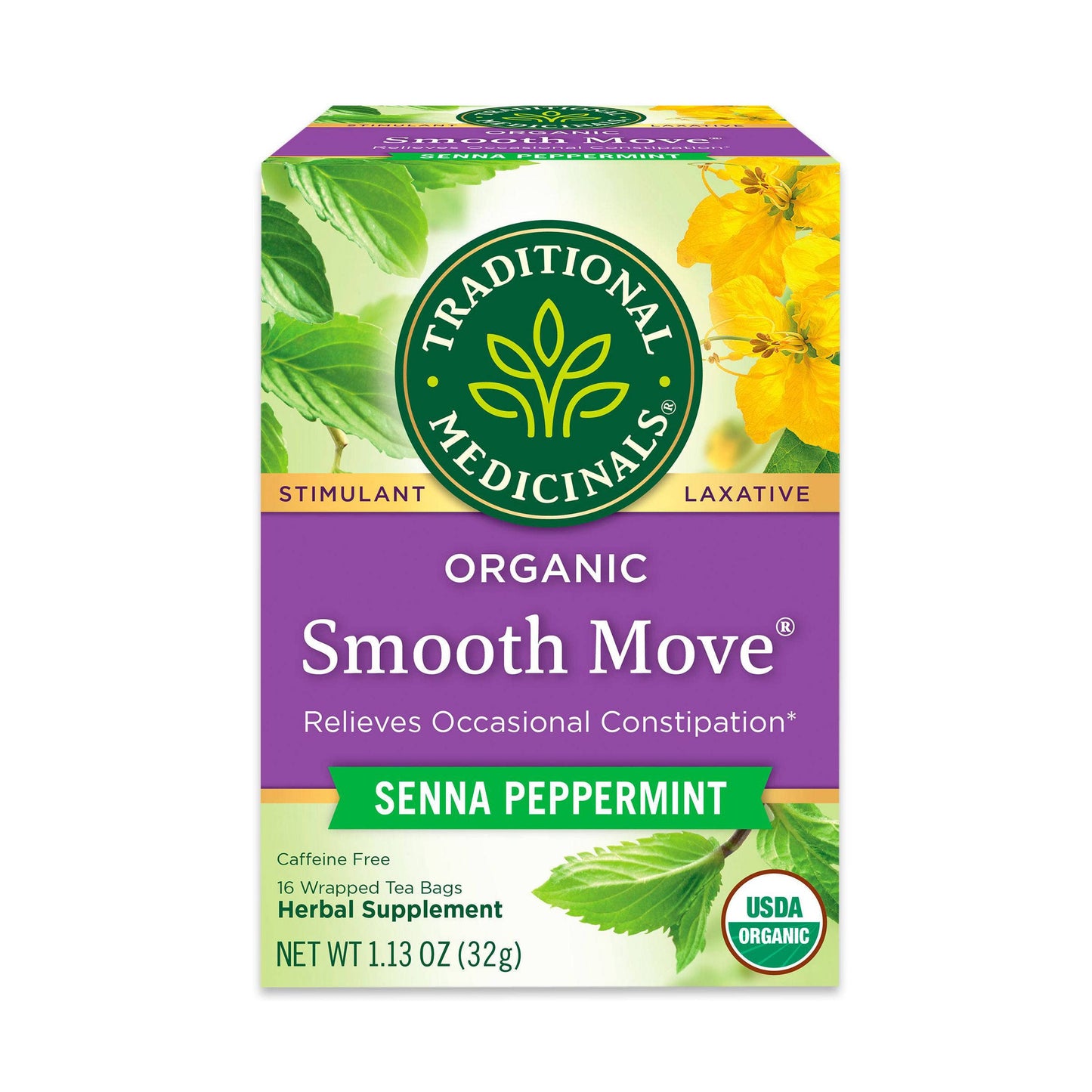 Traditional Medicinals Smooth Move – Simple One-Ingredient-Forward Herbal Tea for Clutter-Free Pantries