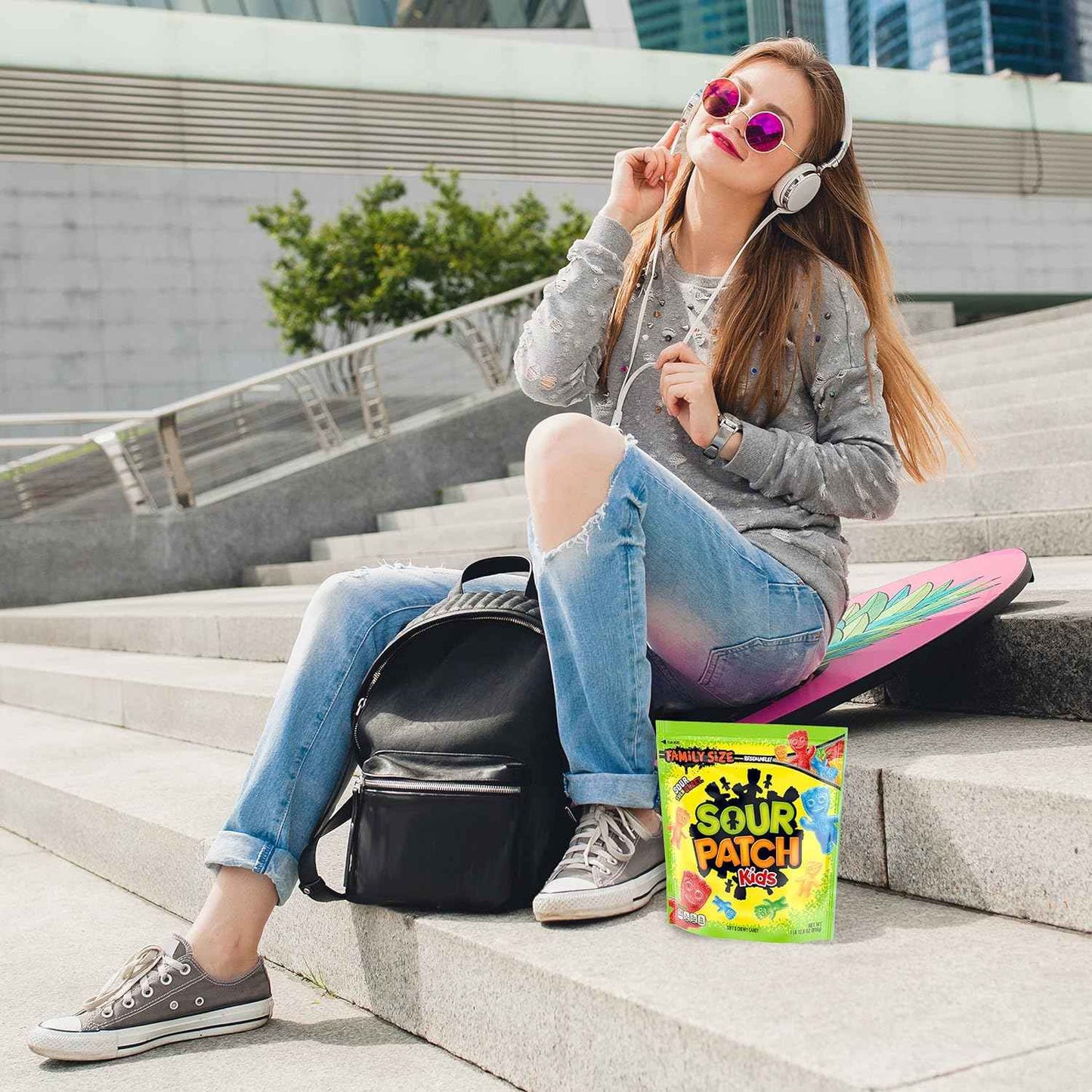 SOUR PATCH KIDS Soft & Chewy Sour Then Sweet Candy, 1.8 lb Family Size Gift Bag for Birthday Party Hosts and Holiday Stocking Stuffers