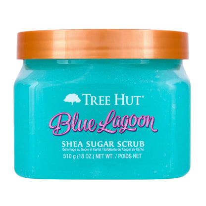 Tree Hut Blue Lagoon Shea Sugar Scrub, Exfoliating, Hydrating &amp;amp; Moisturizing Body Scrub with Shea Butter &amp;amp; Nourishing Essential Oils, Smooth &amp;amp; Soften Skin, 18 oz