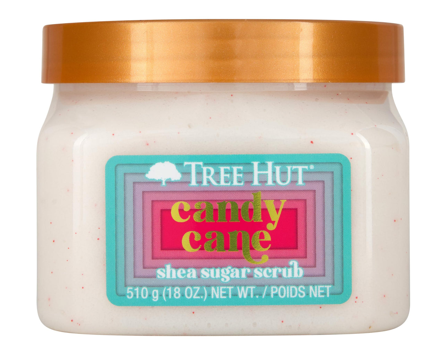 Tree Hut Candy Cane Shea Sugar | Exfoliating Body Scrub Removes Dead, Dry Skin for a Soft &amp;amp; Hydrated Feel | Limited Edition Holiday | Nourishing Essential Body Care | 18 fl oz.
