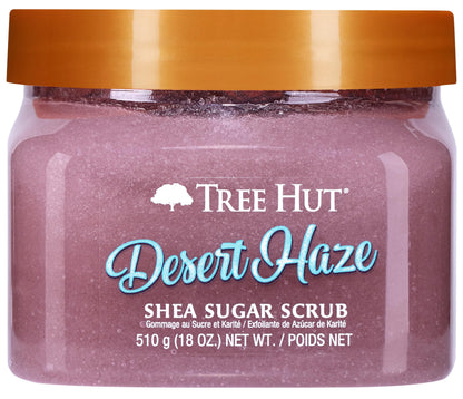 Tree Hut Desert Haze Shea Sugar Scrub, Exfoliating, Hydrating &amp;amp; Moisturizing Body Scrub with Shea Butter &amp;amp; Nourishing Essential Oils, Smooth &amp;amp; Soften Skin, 18 oz