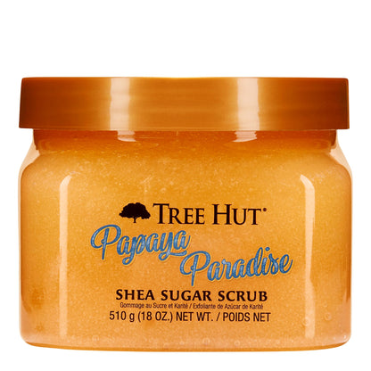 Tree Hut Papaya Paradise Shea Sugar Scrub, Exfoliating, Hydrating &amp;amp; Moisturizing Body Scrub with Shea Butter &amp;amp; Nourishing Essential Oils, Smooth &amp;amp; Soften Skin, 18 oz