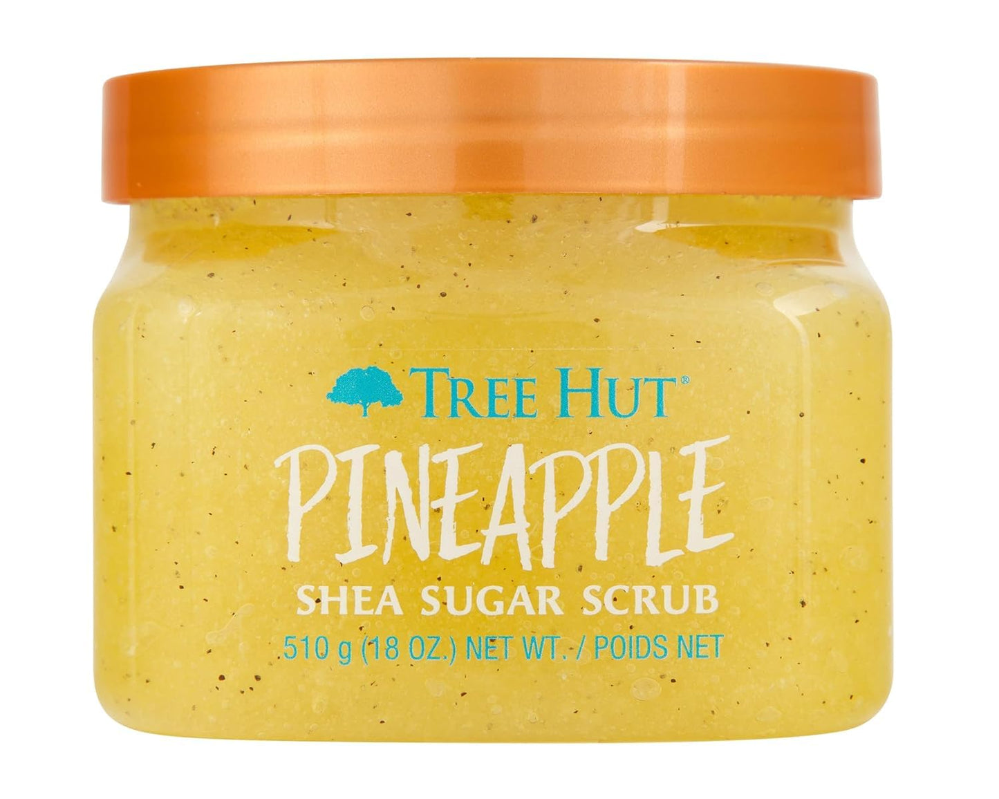Tree Hut Pineapple Shea Sugar Scrub, Exfoliating, Hydrating &amp;amp; Moisturizing Body Scrub with Shea Butter &amp;amp; Nourishing Essential Oils, Smooth &amp;amp; Soften Skin, 18 oz