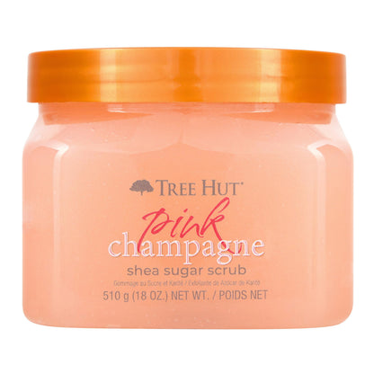Tree Hut Pink Champagne Shea Sugar Scrub | Exfoliating Body Scrub Removes Dead, Dry Skin for a Soft &amp;amp; Hydrated Feel | Nourishing Essential Body Care | 18 fl oz.