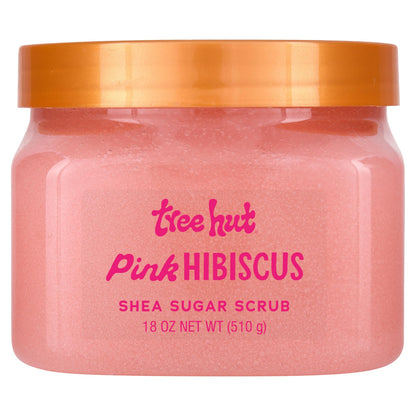 Tree Hut Pink Hibiscus Shea Sugar Scrub, Easter Gifts for Women, Exfoliating, Hydrating &amp;amp; Moisturizing Body Scrub with Shea Butter &amp;amp; Nourishing Essential Oils, Smooth &amp;amp; Soften Skin, 18 oz