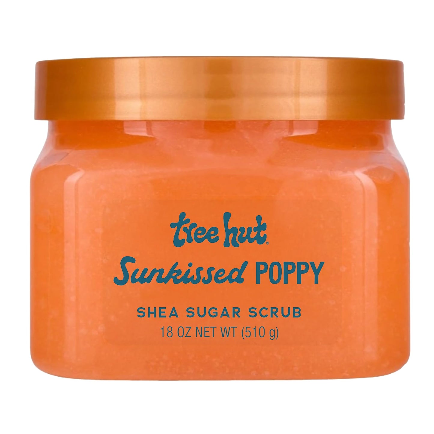 Tree Hut Sunkissed Poppy Shea Sugar Scrub, Exfoliating, Hydrating &amp;amp; Moisturizing Body Scrub with Shea Butter &amp;amp; Nourishing Essential Oils, Smooth &amp;amp; Soften Skin, 18 oz