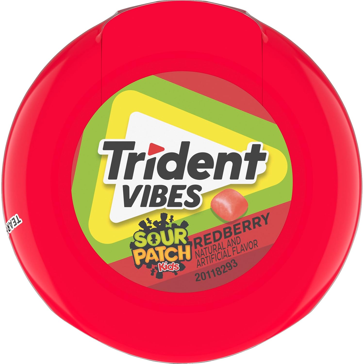 Trident Vibes SOUR PATCH KIDS Blue Raspberry Chewing Gum – Guilt-Free Sweet Treat for Gym Bag and Kitchen Counter, 160 Count