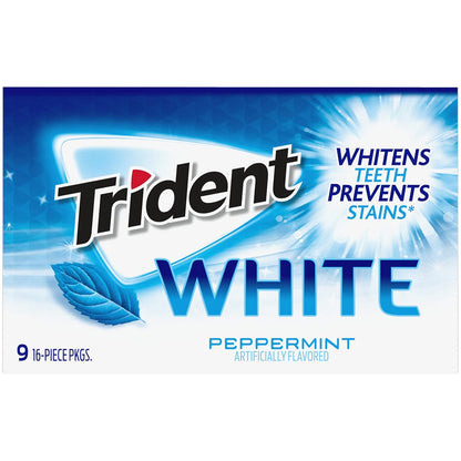 Trident White Sugar-Free Gum – Thoughtful Stocking Stuffer and Care Package Add-On for Gum Lovers, Three Flavor Pack