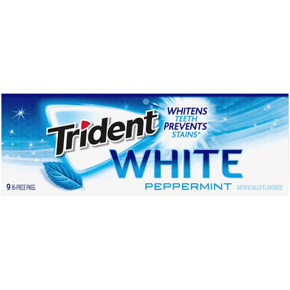 Trident White Sugar-Free Gum – Thoughtful Stocking Stuffer and Care Package Add-On for Gum Lovers, Three Flavor Pack
