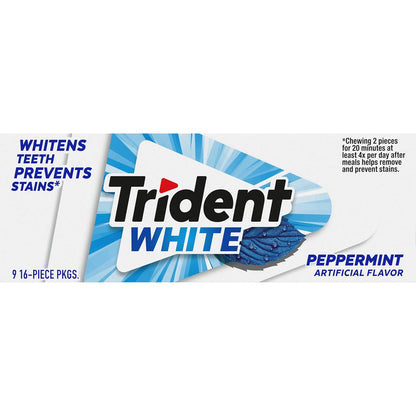 Trident White Sugar-Free Gum – Thoughtful Stocking Stuffer and Care Package Add-On for Gum Lovers, Three Flavor Pack