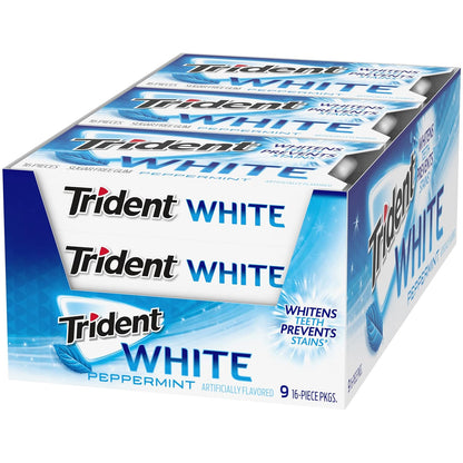 Trident White Sugar-Free Gum – Thoughtful Stocking Stuffer and Care Package Add-On for Gum Lovers, Three Flavor Pack