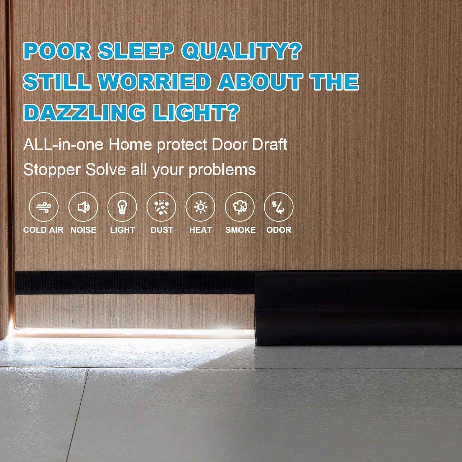 HomeProtect Tool-Free Door Draft Stopper – No-Drill, Adhesive-Backed Seal Safe for Rental Properties
