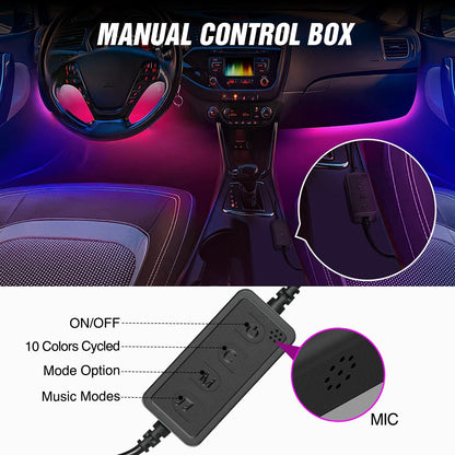 triple control: mobile app, 16-key rf wireless remote, and 12v manual control box
