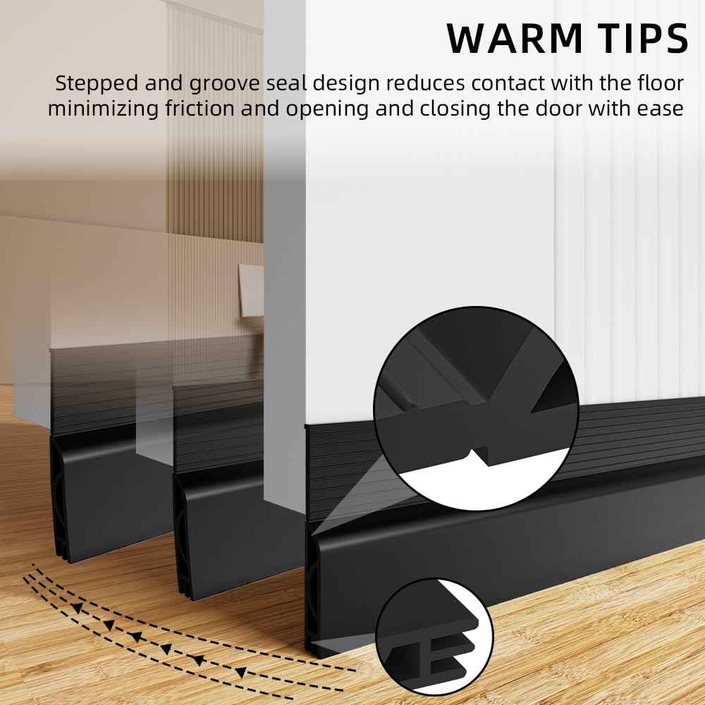 Door Draft Stopper – Minimalist Brown Weather Stripping That Complements Hardwood Floors and Cozy Bedrooms