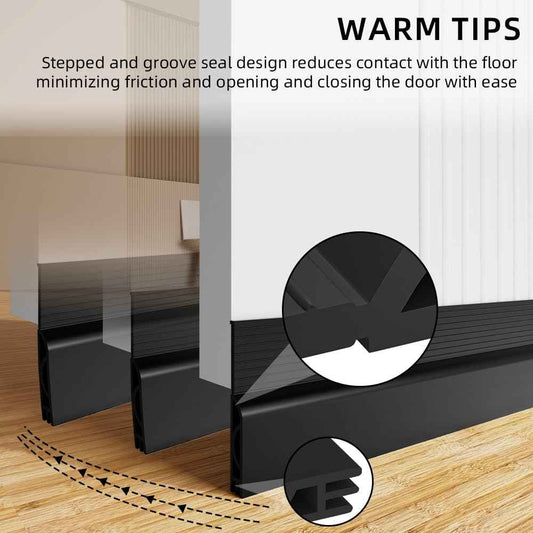 Door Draft Stopper – Minimalist Brown Weather Stripping That Complements Hardwood Floors and Cozy Bedrooms