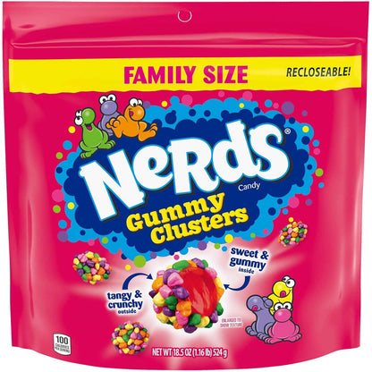 NERDS Juicy Gummy Clusters – Portable Road Trip and Car Cup Holder Snack for Outdoor Adventures, 7.15 oz