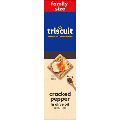 Triscuit Cracked Pepper & Olive Oil Crackers – Family Size Box for Charcuterie Board Hosting