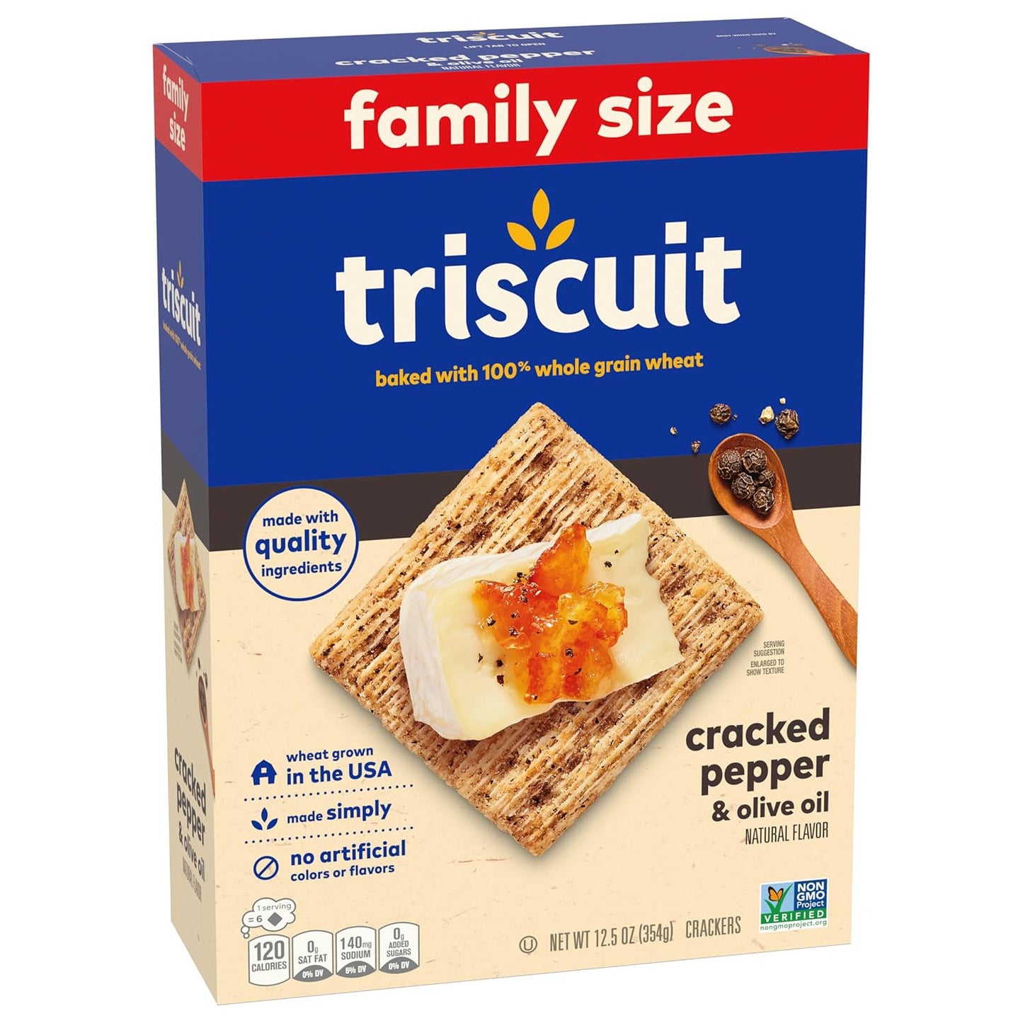 Triscuit Cracked Pepper & Olive Oil Crackers – Family Size Box for Charcuterie Board Hosting