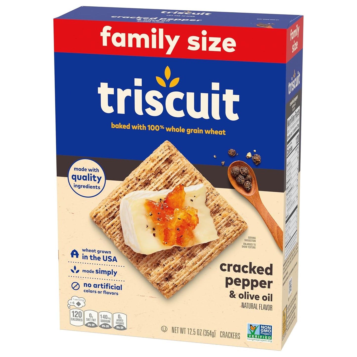 Triscuit Cracked Pepper & Olive Oil Crackers – Family Size Box for Charcuterie Board Hosting