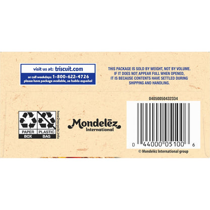 Triscuit Hint of Sea Salt Whole Grain Crackers – Portable Whole Wheat Cracker for Picnic and Patio Spreads