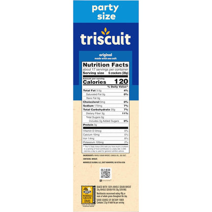 Triscuit Original Party Size Crackers – Durable Crunch for Patio Charcuterie Boards