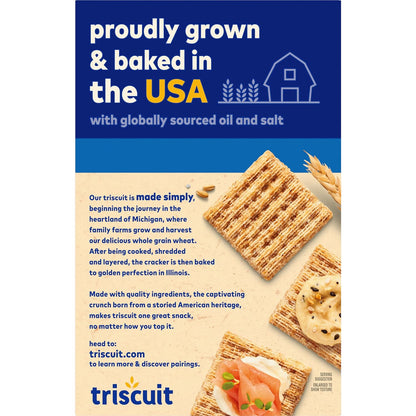 Triscuit Original Whole Grain Wheat Crackers – Durable Whole Grain Cracker for Picnics and Patio Gatherings