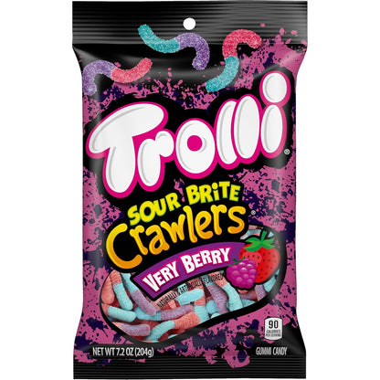 Trolli Sour Brite Crawlers Very Berry Gummy Worms – Heat Resistant Road Trip Snack That Won't Melt in the Car