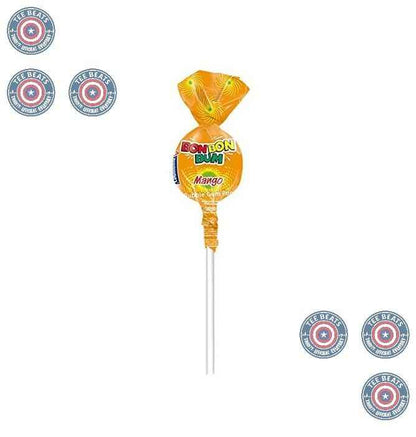 Colombina Bon Bon Bum Mango Bubble Gum Lollipops – Safe Individually Wrapped Kids Party Candy for Birthdays and School Events