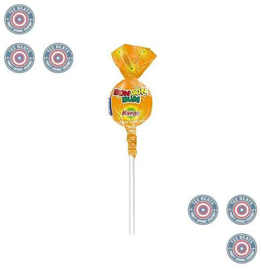 Colombina Bon Bon Bum Mango Bubble Gum Lollipops – Safe Individually Wrapped Kids Party Candy for Birthdays and School Events