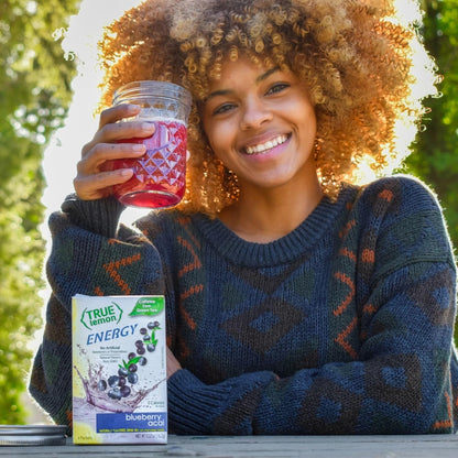 True Lemon Energy Blueberry Acai – Portable Energy Stick Packs for Hiking Trails and Gym Bags