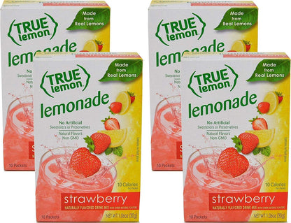 True Lemon Strawberry Lemonade, 10 count - 4 pack