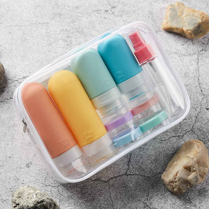 TrailHive Travel Bottles Kit - Road Trip Essentials, TSA Approved Squeezable Containers for Hiking and Camping