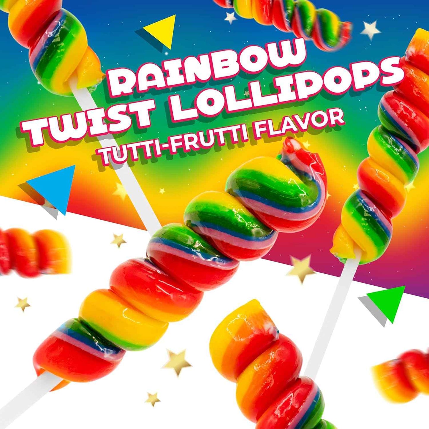 Rainbow Swirl Lollipop Jar – Nostalgic Tutti-Frutti Candy Gift for Kids, Grandchildren, and Family Gatherings