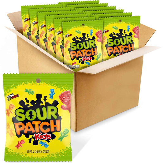 Sour Patch Kids Original Soft & Chewy Candy 12-Pack – Nostalgic Birthday Party Favor and Care Package Gift for College Students