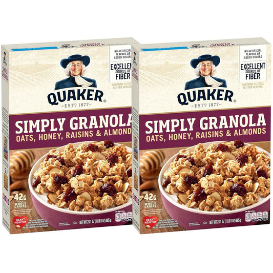 Quaker Simply Granola Honey & Raisin Twin Pack – No Artificial Colors Lunchbox Snack for Kids