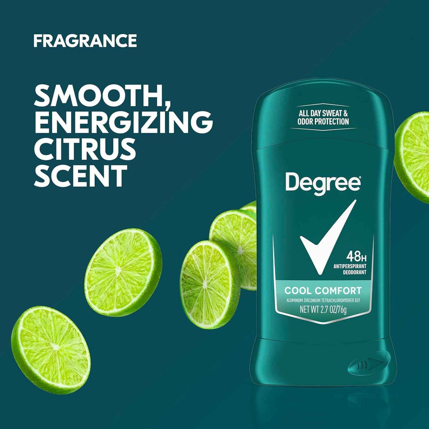 Degree Men Cool Comfort Antiperspirant Stick – Outdoor Adventure Deodorant for Camping and Patio Use, 2.7 oz, 6 Pack