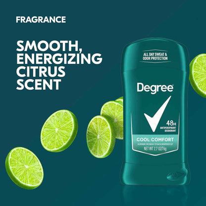 Degree Men Cool Comfort Antiperspirant Stick – Outdoor Adventure Deodorant for Camping and Patio Use, 2.7 oz, 6 Pack