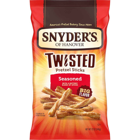 Snyder's of Hanover Twisted Pretzel Sticks Outdoor Patio Snack for Backyard BBQ and Cookouts