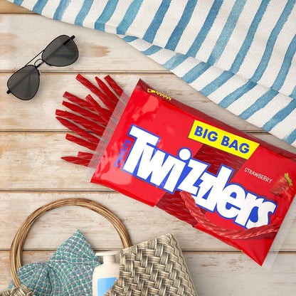 TWIZZLERS Twists Strawberry Candy Bag – Playroom Treat for Kids and Parents, 16 oz Resealable Pack