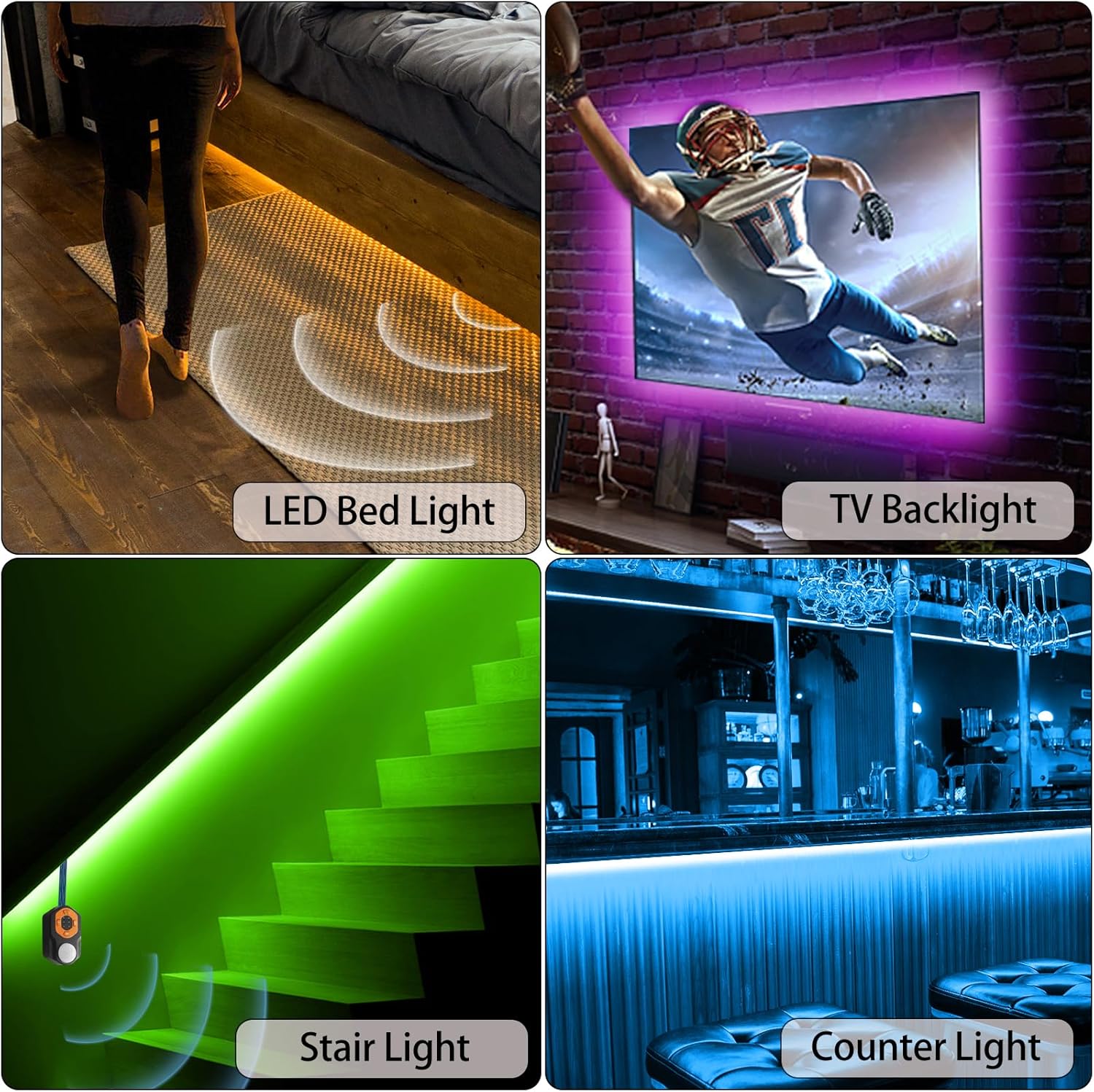 two available lengths (9.84ft and 19.68ft) with strong self-adhesive backing and copper led construction