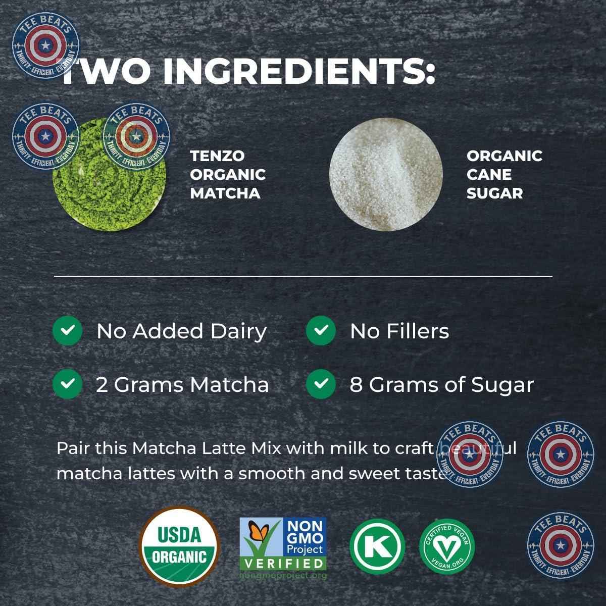 Tenzo Organic Ceremonial Matcha Latte Mix – Elegant Housewarming Present for the Health-Conscious Hostess