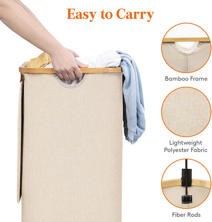 two bamboo-style carry handles and breathable polyester body