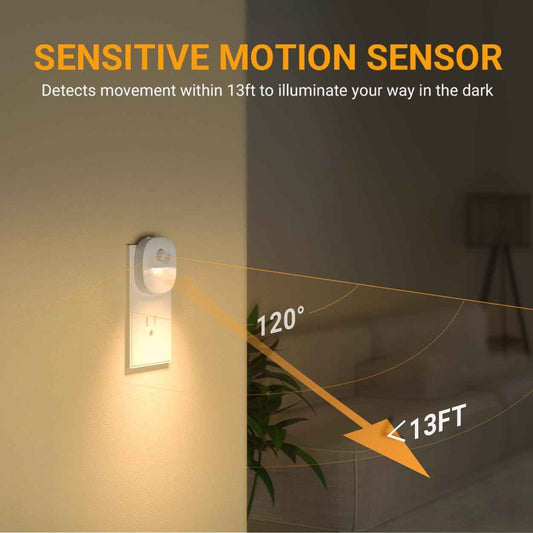 Lyridz Plug-in Night Light – Fall Prevention for Elderly on Stairs and Hallways, Motion Activated Warm Glow
