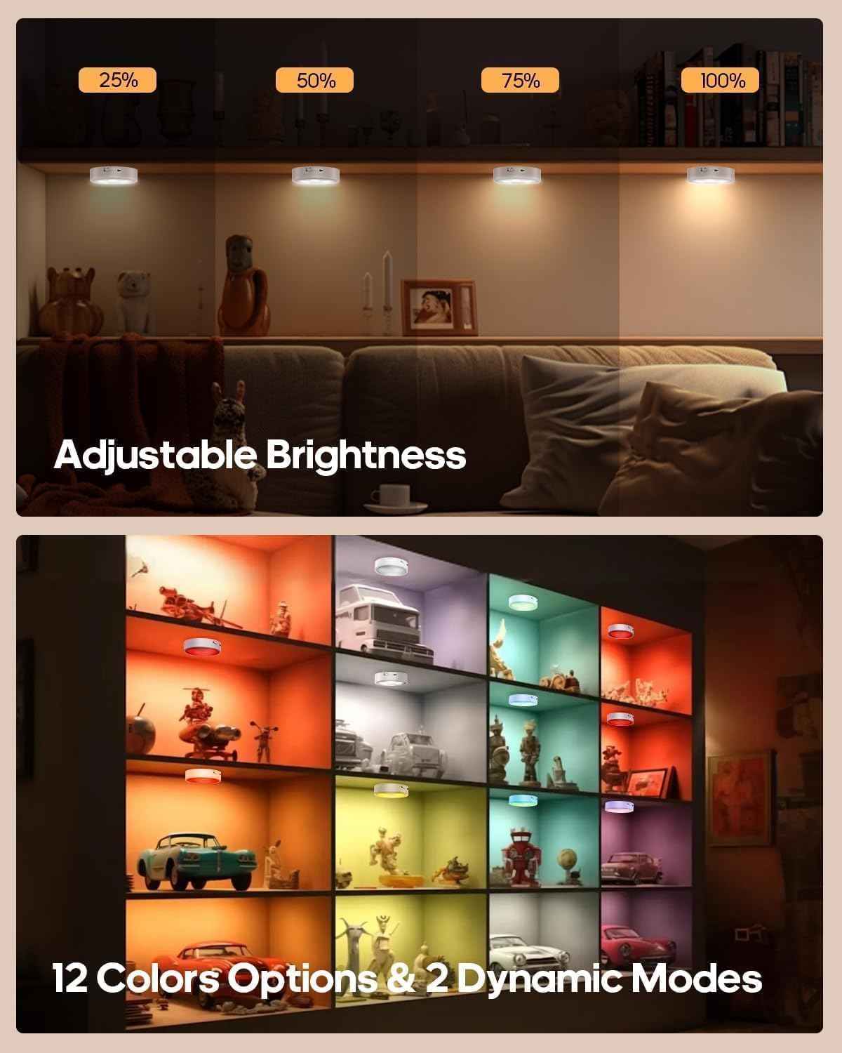 Wireless Puck Lights — Clutter-Free Under Cabinet Lighting with Magnetic Mount and Type-C Recharge